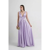 Vestido Cetim Com Pala Lavanda