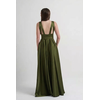 Vestido Cetim Com Pala Oliva 