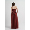 Vestido Laço Tule Marsala 