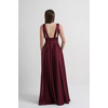 Vestido Cetim Com Pala Marsala
