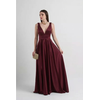 Vestido Cetim Com Pala Marsala