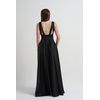 Vestido Cetim Com Pala Preto