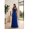 Vestido Plis Flor Azul Bic 