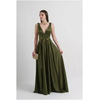 Vestido Cetim Com Pala Oliva 