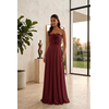 Vestido Plis Flor Marsala 