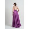 Vestido Cetim com Pala Fucisa