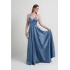 Vestido Cetim com Pala Azul 