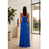 Vestido Plis Flor Azul Bic 