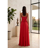 Vestido Plis Flor Vermelho
