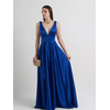 Vestido Cetim Com Pala Azul Bic 