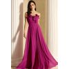 Vestido Plis Flor Fúcsia 