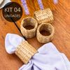 Kit 4 Porta Guardanapos de Fibra Natural - Coleção Jardim de Lavandas