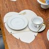 Americano Folha em Couro Ecológico Off White - Coleção Hortênsias