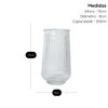 Kit 2 Vasos de Vidro Canelado Slim 15cm - 550ml