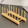 Kit 2 Escorredor Suporte Organizador Pratos Copos Bambu 30cm