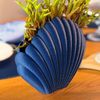 Vaso em Formato de Concha Azul Marinho - Coleção Peixes