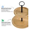 Kit 2 Suportes Para Doces 2 Andares Em Bambu E Metal - 20cm