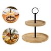 Suporte Doces Brigadeiro Cupcake 2 Andares Bambu Metal  20cm
