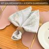 Kit 4 Guardanapos + 4 Porta Guardanapos Ele me amou primeiro