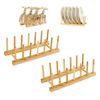 Kit 2 Escorredor Suporte Organizador Pratos Copos Bambu 30cm