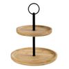 Suporte Doces Brigadeiro Cupcake 2 Andares Bambu Metal  20cm