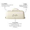Porta Manteiga Base Bambu Com Tampa De Metal Escrita Butter