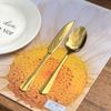 Faqueiro 18 Peças De Aço Inox  Dourado Positano Premium - Lyor