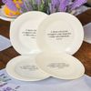 Kit 4 Pratos De Sobremesa Com Frase  A Mesa Está Posta...