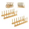 Kit 2 Escorredor Suporte Organizador Pratos Copos Bambu 30cm