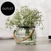 OUTLET Vaso de Vidro Canelado com Alça Rústica - 700ML