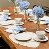 Americano Folha em Couro Ecológico Off White - Coleção Hortênsias