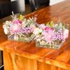 Kit 2 Vasos De Acrílico Quadrado Para Flores E Água 16 Furos