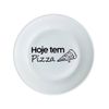 Prato Raso De Porcelana ''Hoje tem Pizza" - 25cm