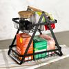 Kit 2 Organizadores Pequeno Metal Multiuso Duplo Pto Madeira