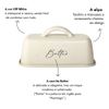 Porta Manteiga Base Bambu Com Tampa De Metal Escrita Butter