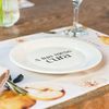 Kit 4 Pratos de Sobremesa  com Frase "A tua mesa cura"