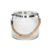 Kit 2 Vasos de Vidro Canelado com Alça Rústica - 700ML