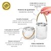 Kit 2 Vasos de Vidro Canelado com Alça Rústica