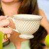 Xícara de Café com Pires em Porcelana Branca Coleção Realeza
