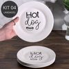 Kit 4 Pratos de Porcelana Hot Dog - 20cm