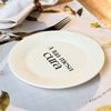 Kit 4 Pratos de Sobremesa  com Frase "A tua mesa cura"