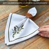 Kit 1 Guardanapo + 1 Porta Guardanapo Coleção Oliveira