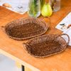 Kit 2 Cestas Ovais Rattan com Alça - Coleção Peras
