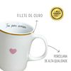 Kit 4 Canecas de Porcelana com Filete de Ouro - Foi Por Amor