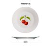 Kit 4 Pratos de Sobremesa de Porcelana - Coleção Cerejas
