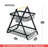 Kit 2 Organizadores Pequeno Metal Multiuso Duplo Pto Madeira
