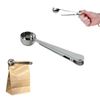 Kit 2 Colheres Medidoras para Café com Cabo Prendedor de Aço Inox