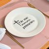 Kit 4 Pratos de Sobremesa Frase "Ele me amou primeiro."
