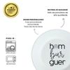 Kit 4 Pratos de Porcelana Hambúrguer - 20cm