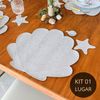 Kit 1 Lugar em Couro Ecológico - Coleção Mar Calmo